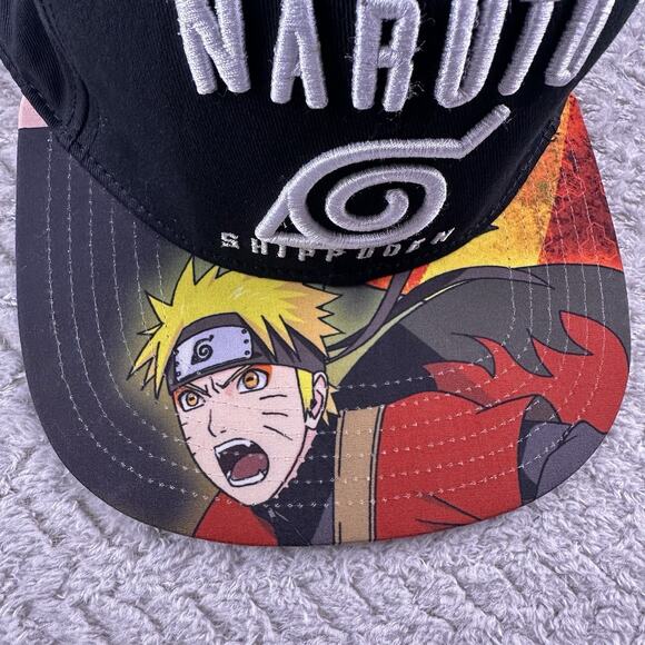 Naruto Snap Back Flat Bill Bioworld Manga Shippuden Baseball Hat Cap - Picture 2 of 12